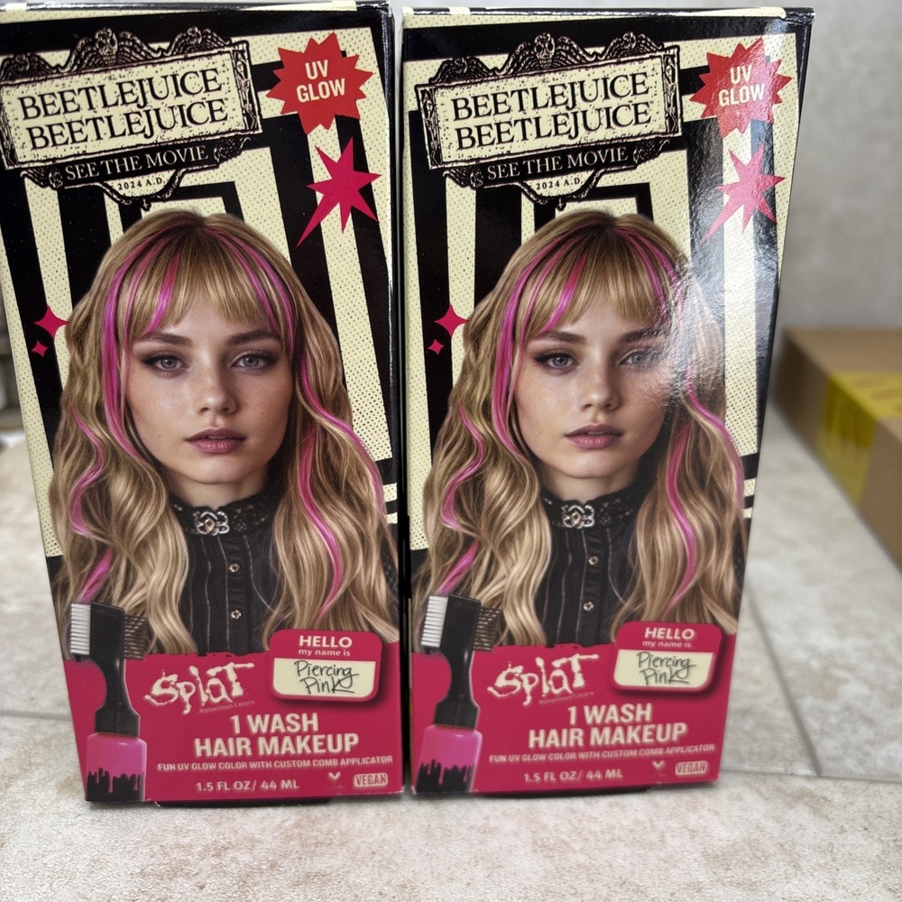 2 Boxes Splat Halloween Pink Temporary Hair Color Dye Hair Makeup Washes‎ Out